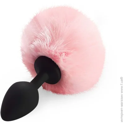   Art Of Sex     - Silicone Bunny Tails Butt plug Pink,  3,5  (SO6693-02)