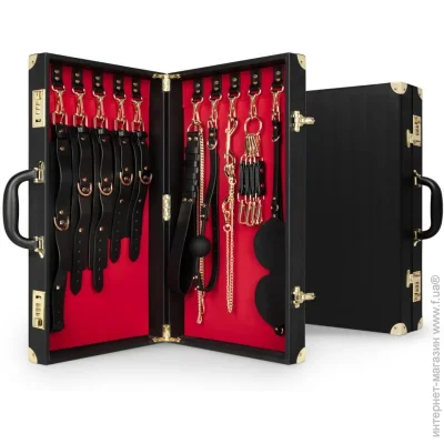     Bedroom Fantasies   BDSM: Bondage Suitcase 13 Pcs - Cow Leather (SX1195)