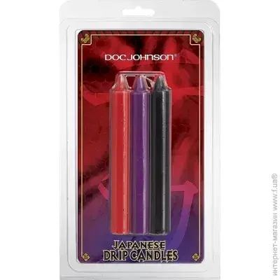 C Doc Johnson Japanese Drip Candles-3 Pack Multi-Colored (SO2821)