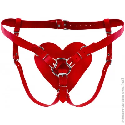         Feral Feelings - Hearts Strap-on Belt Red (SO9419)