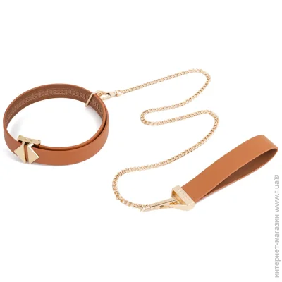    Lockink  Tied Collar with Leash Set - Brown (SX0828)