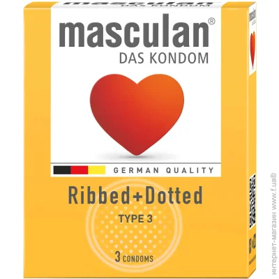 Masculan  Ribbed+Dotted 3. (4019042000073)