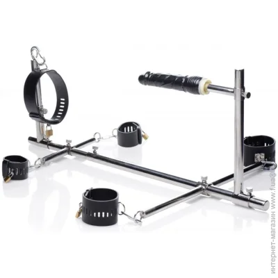 Master Series      Imprisoned Metal Stockade with Dildo (SO4422-02)