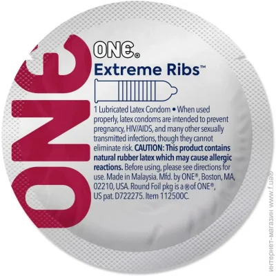 Презервативы One Extreme Ribs, 1 шт, ребристий, зі змазкою (SX0774-02) Презервативы One Extreme Ribs, 1 шт, ребристий, зі змазкою (SX0774-02)
