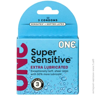 Презервативи One Super Sensitive, 3 шт, гладенькі, з додатковою змазкою, картонне паковання (SX0779-02) Презервативи One Super Sensitive, 3 шт, гладенькі, з додатковою змазкою, картонне паковання (SX0779-02)