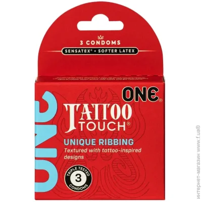Презервативи One Tattoo Touch 3 шт, картонна коробка (SX1249-02) Презервативи One Tattoo Touch 3 шт, картонна коробка (SX1249-02)