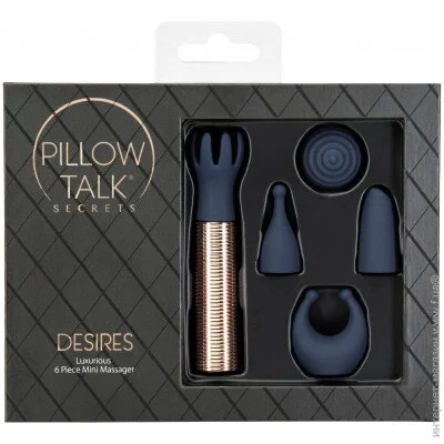  Pillow Talk Secrets Desires 6-Piece Mini Massager Set - Navy (SO7750)