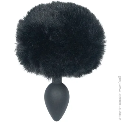   Punishment     Punishment - Bunny Tail Silicone Anal Plug - Black (SX2235)