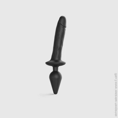   Strap-On-Me     21 Strap-On-Me SWITCH PLUG-IN REALISTIC DILDO Black XXL,  5,2/3,9  (SO6830)
