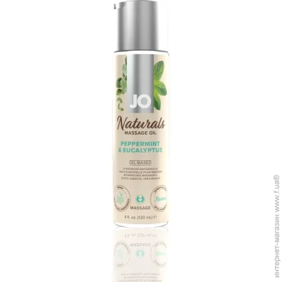     System Jo   JO Naturals Massage Oil Peppermint & Eucalyptus    (120 ) (SO6166-02)