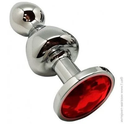   Wooomy   Wooomy Lollypop Double Ball Metal Plug Red S (SO7416)
