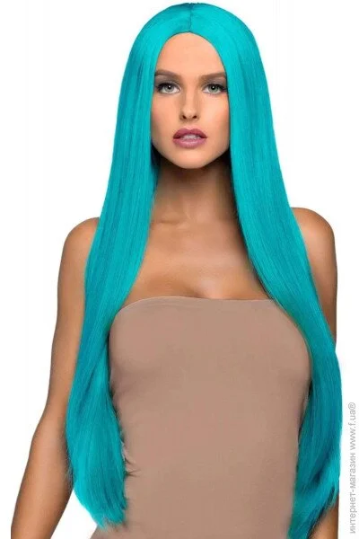   Leg Avenue Long straight center part wig turquoise (SO8591)