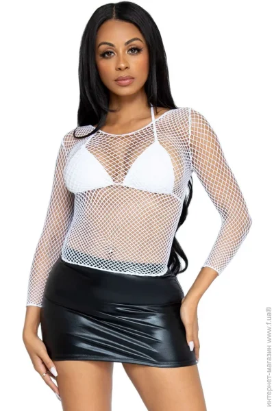 Leg Avenue ѳ  Long Sleeves T-Shirts White, One Size (SO9106-02)