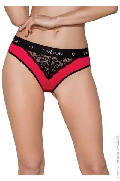         Passion PS001 PANTIES red / black, size S (SO4169)