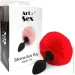 Art Of Sex     - Silicone Bunny Tails Butt plug Red,  3,5  (SO6964-02)