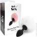 Art Of Sex     - Silicone Bunny Tails Butt plug White,  3,5  (SO6695-02)