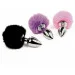   FeelzToys-Bunny Tails Butt Plug Black (SO5063)