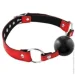  Fetish Tentation Premium Leather gag with silicone ball Red (SX1100)