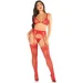 Leg Avenue  Bra Top, String and Garter Belt Stockings One Size, Red (SX1748-02)