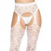   Leg Avenue Heart net suspender hose OS White (SO7910)