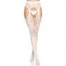   Leg Avenue Heart net suspender hose OS White (SO7910)