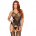  Leg Avenue Jacquard net bodystocking OS Black (SO7903)