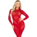 Leg Avenue  Lace and Net Bodycon Gown One Size, Red (SX1738-02)