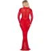 Leg Avenue  Lace and Net Bodycon Gown One Size, Red (SX1738-02)