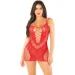 Leg Avenue  Lace and Net Mini Dress with Dual Strap One Size, Red (SX1734-02)