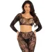   Leg Avenue Crop top & footless tights Black One Size (SX1075)