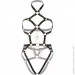  Leg Avenue Heart ring harness teddy Black L (SO8565)