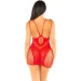    Leg Avenue Lace and Net Mini Dress with Dual Strap One Size, Red (SX1734)