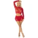  Leg Avenue Rhinestone Crop Top and Mini Skirt One Size, Red (SX1745)