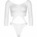  Leg Avenue Top bodysuit with thong back White (SO9150)