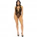  Leg Avenue Net and lace halter bodysuit OS Black (SO7898)