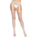 Leg Avenue - Net stockings with garter belt , ' White One size (SO8578-02)