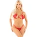 Leg Avenue  Open Cup Bra and Pearl String One Size, Red (SX1752-02)