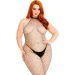 Leg Avenue  Racer neck bodystocking Black Queen Size (SX1086-02)