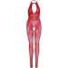 Leg Avenue  Rhinestone Lace and Net Bodystocking Red One Size (SX1039-02)