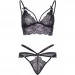 ˳   Leg Avenue Strappy bralette and g-string S Black (SO8005)