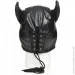 ,   Master Series Dungeon Demon Bondage Mask with Horns - Black (SO8800)
