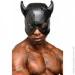 ,   Master Series Dungeon Demon Bondage Mask with Horns - Black (SO8800)