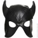 ,   Master Series Dungeon Demon Bondage Mask with Horns - Black (SO8800)