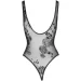 Noir Handmade  F242 Tulle body with patterned flock embroidery, L (SX0153-02)