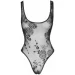 Noir Handmade  F242 Tulle body with patterned flock embroidery, M (SX0152-02)