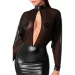 Noir Handmade  F348 Powerwetlook and tulle dress - M (SX2090-02)