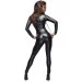    Noir Handmade F162 Powerwetlook overall with leash and two-way zipper - L (SX0043)