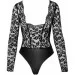  Noir Handmade F296 Psyche bodysuit of lace and wetlook - S (SX0213)