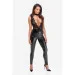    Noir Handmade F298 Libido Deep-V catsuit with collar and pearl chain - XL (SX0228)