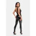    Noir Handmade F298 Libido Deep-V catsuit with collar and pearl chain - XL (SX0228)